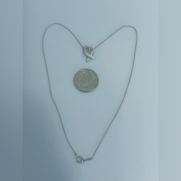 Tiffany and Co. 925 Silver Heart Pendant Necklace Paloma Picasso and 3heart ring - Picture 6 of 12